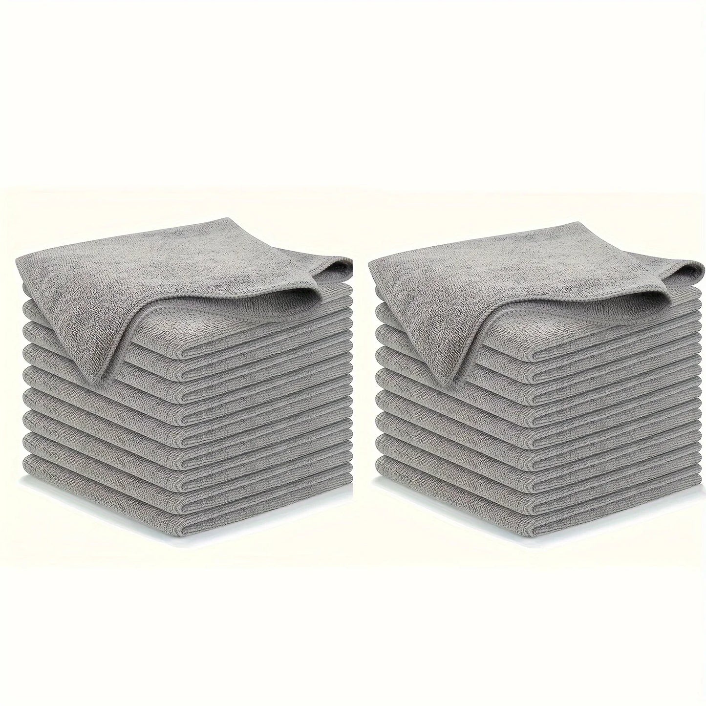 5/10/20pcs Kitchen Towel, Ultra-fine Fiber Light Gray Cleaning Cloth Set, Absorbent, Soft And Stain-removing Cloth