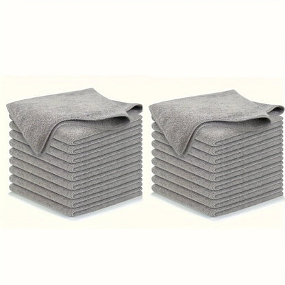 5/10/20pcs Kitchen Towel, Ultra-fine Fiber Light Gray Cleaning Cloth Set, Absorbent, Soft And Stain-removing Cloth