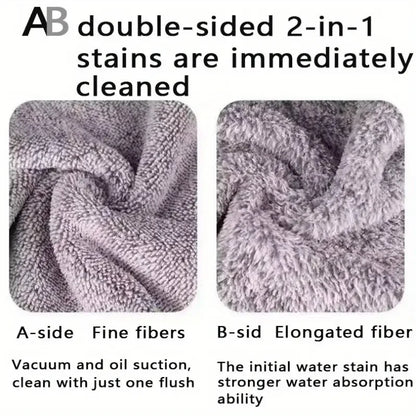 5/10/20pcs Kitchen Towel, Ultra-fine Fiber Light Gray Cleaning Cloth Set, Absorbent, Soft And Stain-removing Cloth